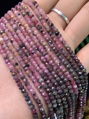 Ruby gradient abacus beads (3-4mm) semi-finished long chain 39cm_001.