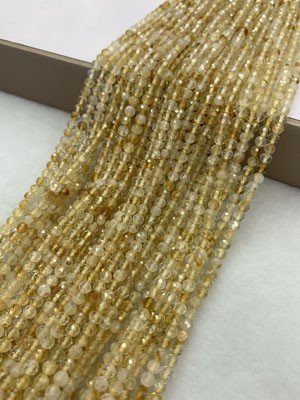 Citrine small faceted long chain, 38cm