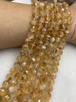 Citrine 28-faceted 8mm, 68 yuan per piece, semi-finished long chain 38cm