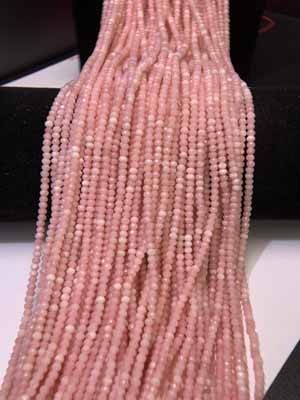 Pink opal abacus beads (3mm) semi-finished long chain 39cm.