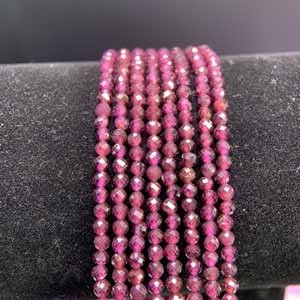 Purple Garnet Faceted Cut (Spec: 2-3mm), Semi-Finished Long Chain 39cm