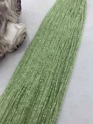 Prehnite Cube Beads 2×2mm, 38cm long strand