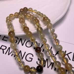 Multi-gem hair crystal semi-finished (6mm) long chain 39cm.