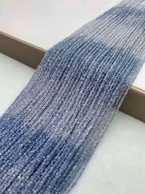 Aquamarine gradient faceted 2mm, long chain 38cm.
