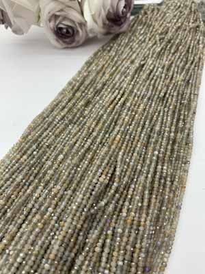 Colorful moonstone abacus beads 2x3mm, long chain 38cm