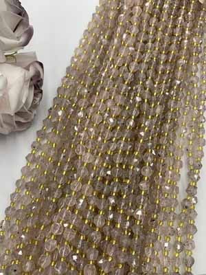 Pink Super Seven formless beads 8mm, long chain 38cm.