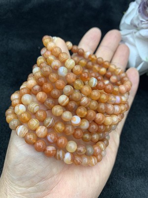 Red Persian Gulf agate abacus beads 5x8mm, long chain 38cm.