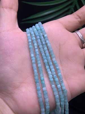 Amazonite sugar cube (3mm+) semi-finished long chain 39cm.