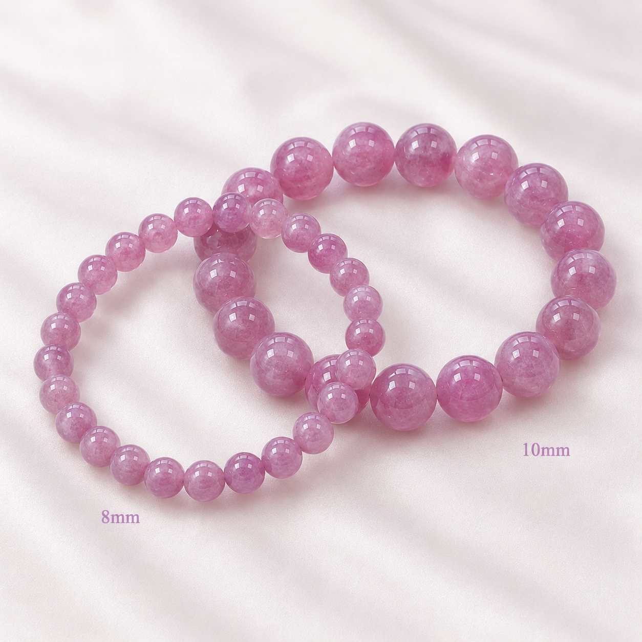 Purple Madagascar Rose Quartz Bracelet 8mm 10mm