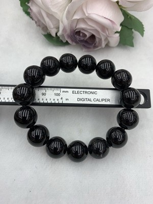 Black tourmaline bracelet 14mm.