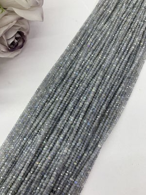 Labradorite Abacus Beads Long Chain 38cm