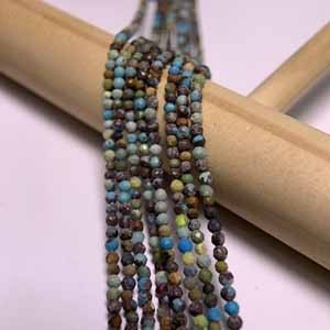 Faceted Turquoise (2mm) Semi-Finished Long Strand 39cm