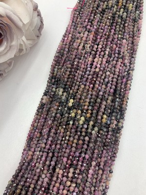 Ruby gradient faceted 4mm long chain 38cm.