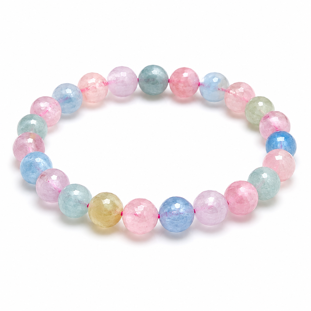 Ice cream texture Morganite (10-11mm) bracelet.
