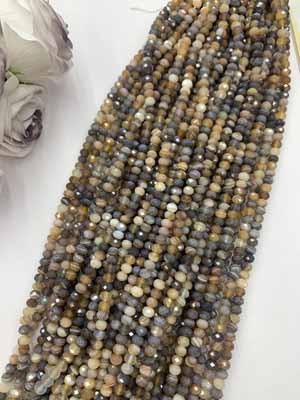 Persian Gulf agate abacus beads 4x6mm, long chain 38cm