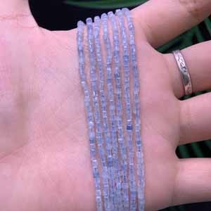 Aquamarine sugar cube (2mm+) semi-finished long chain 39cm.