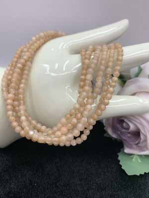 Orange moonstone three-wrap 4mm.