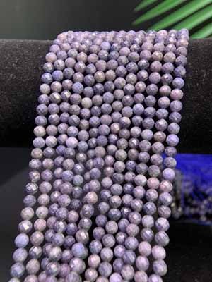 Diamond-Cut Blue Sapphire Long Chain (4mm), Semi-Finished 39cm