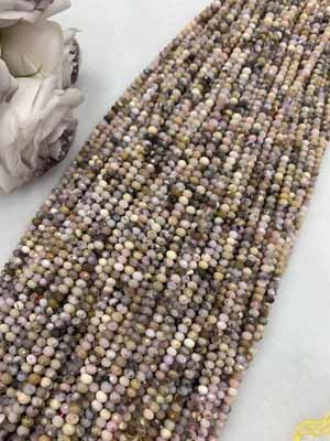 Pink opal abacus beads 4x5mm, long chain 38cm.