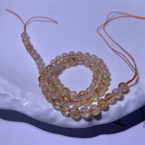 Citrine phantom crystal semi-finished product (6mm), 39cm long chain