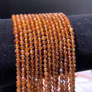 Orange garnet angle cut long chain (size: 2-3mm) semi-finished 39cm.
