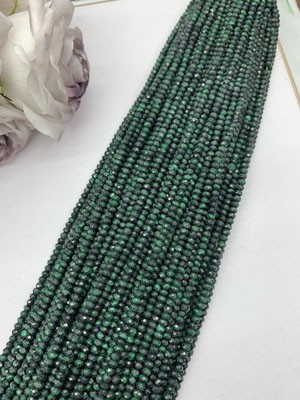 Malachite Abacus Beads 3×4mm Long Chain 38cm
