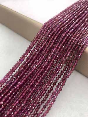 Garnet Faceted Bead Long Chain 38cm