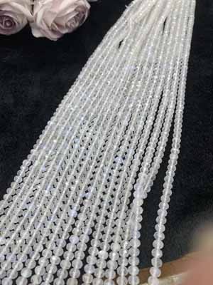 Double A Blue Moonstone Abacus Beads 4×6mm Long Chain 38cm