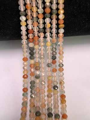 Colored hair crystal abacus beads (3x3mm) semi-finished long chain 39cm