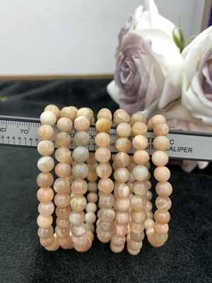 Orange moonstone bracelet 6mm.