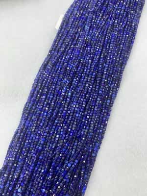 Lapis Lazuli Cube Beads 3×3mm Long Chain 38cm