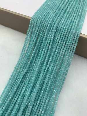 Amazonite Mini Faceted Beads Long Chain 38cm