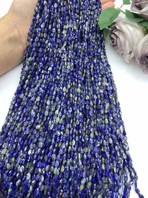 Lapis Lazuli 4×6mm Waterdrop Shape, 38cm Long Chain