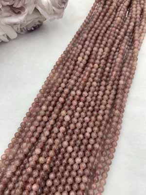 Cherry strawberry crystal (Strawberry crystal) glossy beads 6mm, semi-finished long chain 38cm.
