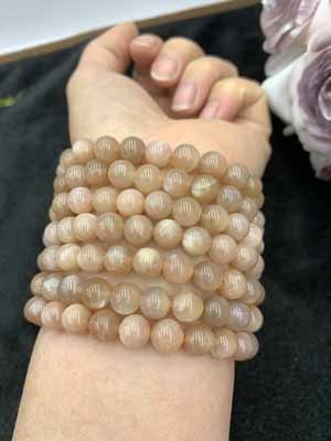 Orange moonstone bracelet 8mm.