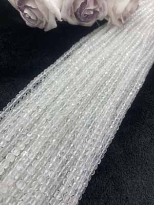White crystal sugar cube 5x5mm, long chain 38cm