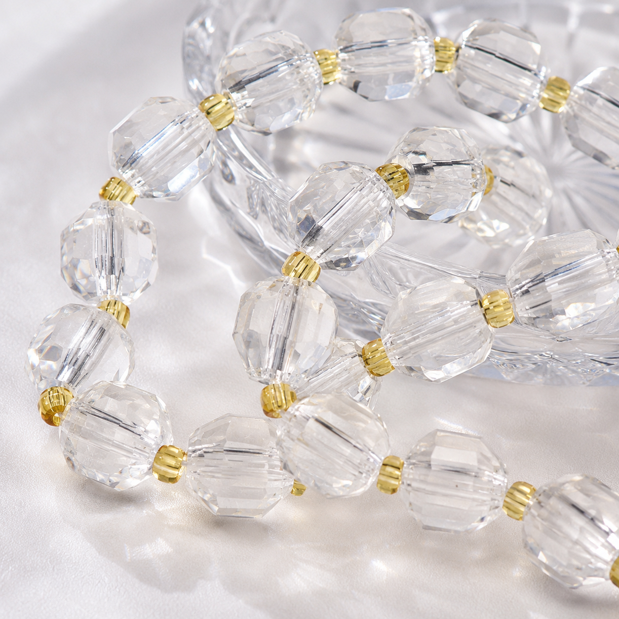 White crystal Lulutong (10mm) semi-finished 39cm long chain