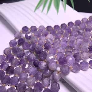 Purple Jade Crystal Lucky Tube (9×8mm) Semi-Finished Long Chain, 39cm