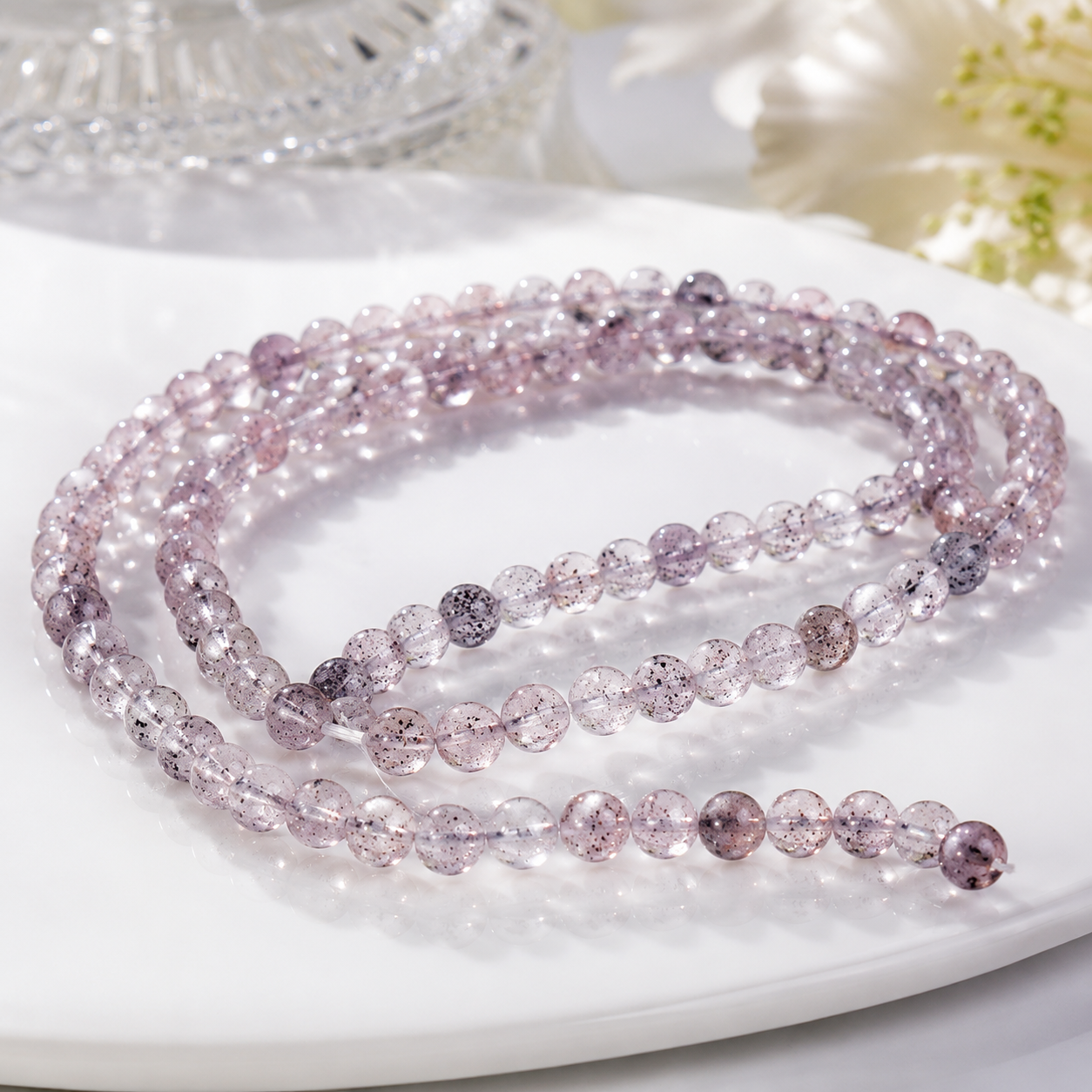 Tanzania Dragon Fruit Crystal 6.6mm Semi-Finished Long Chain 39cm