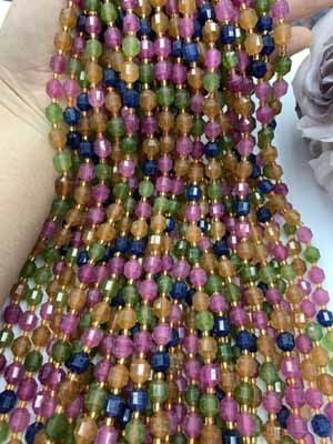 Colored gemstone lulutong 8mm, 38cm long chain
