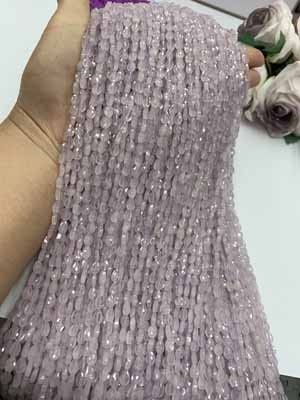 Purple Jade 4×6mm Teardrop Shape, 38cm Long Chain