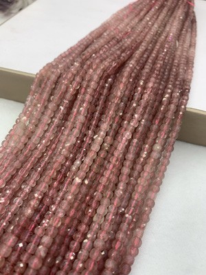 Red strawberry gradient sugar cube 4x4mm, long chain 38cm.