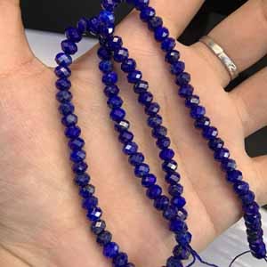 Lapis Lazuli Faceted Semi-finished (4–6mm) Long Chain 39cm