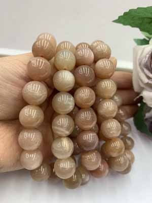 Orange moonstone bracelet 12mm.