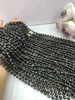 Colorful obsidian lulutong 8mm, 38cm long chain