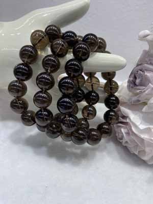 Smoky quartz 10mm bracelet.