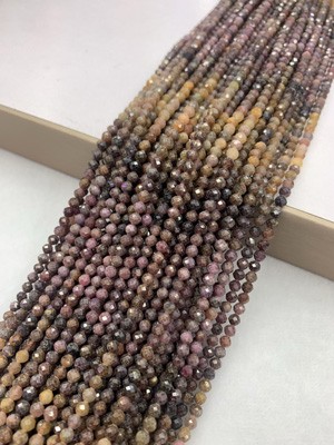 Ruby gradient faceted 4mm long chain 38cm.