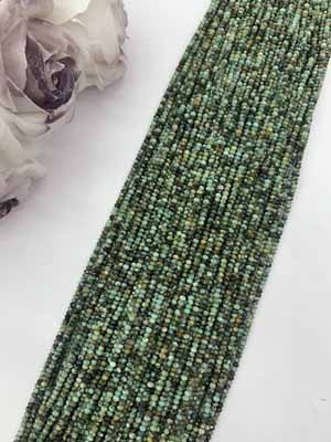 African turquoise abacus beads 2x3mm, 3x4mm, long chain 38cm.