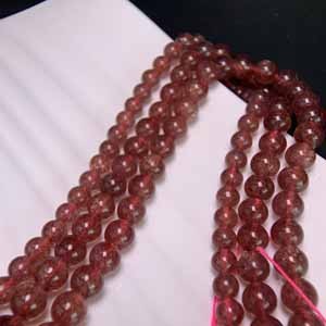 Pigeon blood red strawberry crystal semi-finished (7-8-9mm) long chain 39cm.