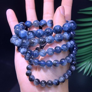 Black flash aquamarine (7-8-9-10-11mm) bracelet.